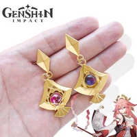 genshin impact yae miko earrings women men earrings jewelry accessories for anime lovers cosplay jewelry gift