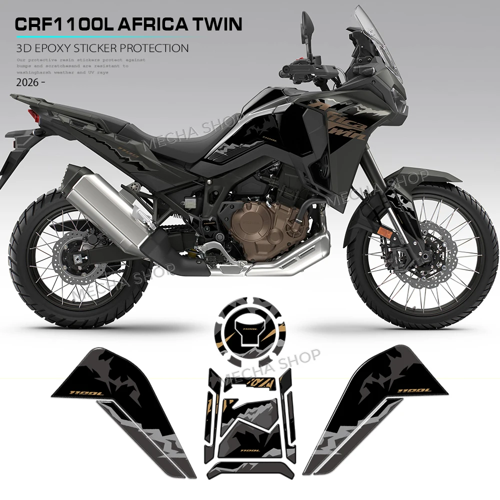 Фото Наклейка-защита на бак для Africa Twin CRF 1100 L, 3D-стикер из эпоксидной смолы, комплект защиты CRF1100L 2026 №1
