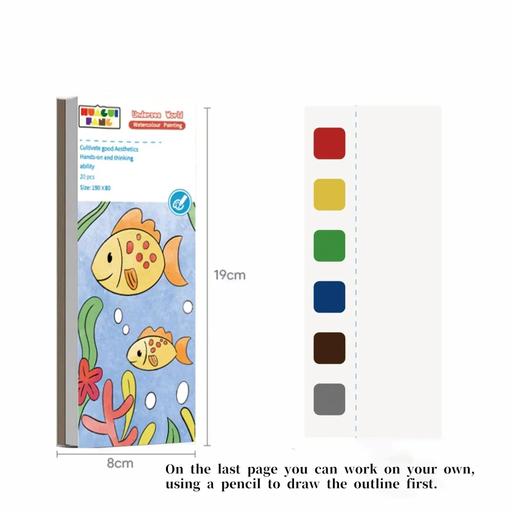 Краски с водой книжки-раскраски для детей карманный набор акварельной живописи