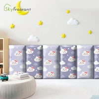 3d anti collision warm cute clouds soft wall stickers for kids rooms bedroom decor princess room self adhesive skirting sticker