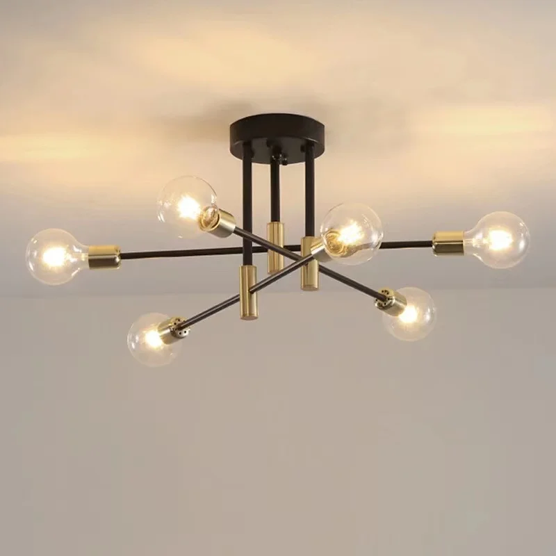 

Nordic Modern Black/Gold Ceiling LED Pendant Light Edison E27/E26 Bulb Indoor Light Fixture for Dining Room Bedroom Living Room