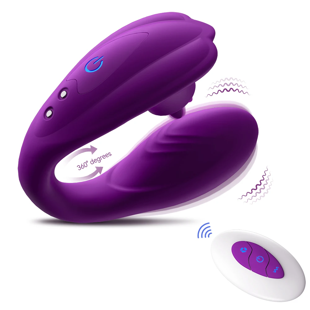 

AAV пульт дистанционного управления Вибратор для пар с 10 режимами лизания языка и вибрации Стимулятор клитора точки G для женщин секс-игрушка