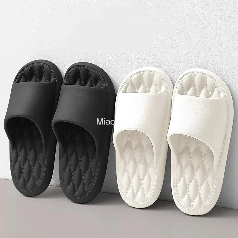 

36-45 Summer Home Slippers Men Women's Solid Slides Indoor Mute Non-Slip Bathing Flip Flops Sandals Soft Sole Shoes Comfortable