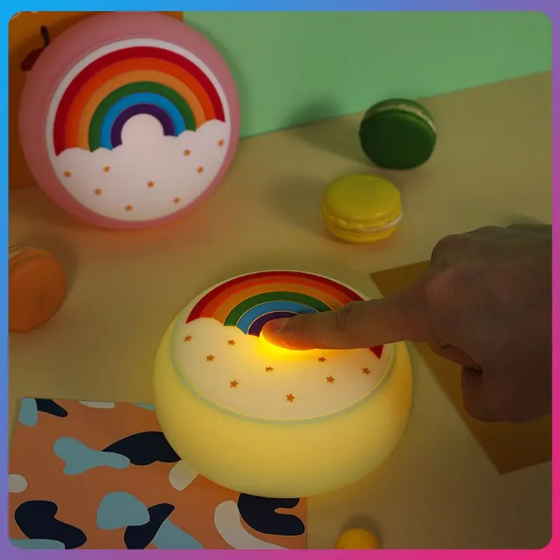 

INS Rainbow Silicone Light USB Charging Cute Cartoon Rainbow Candy Color Silicone Atmosphere Light