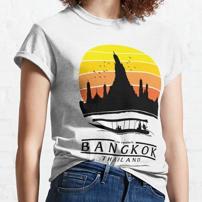 Ват арунь Бангкок Тайланд Классическая Летняя футболка унисекс хлопковая модная