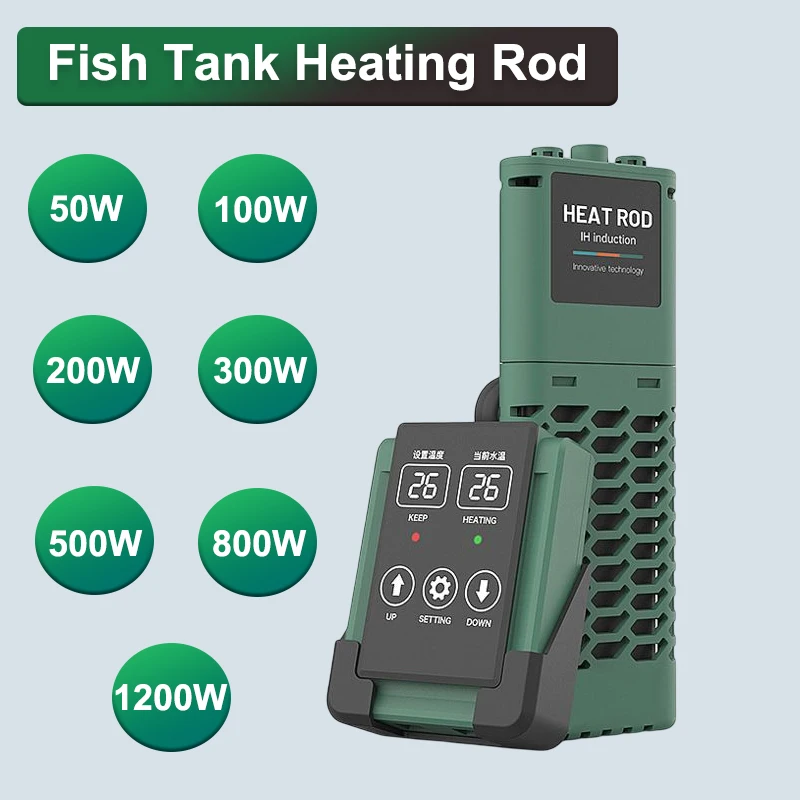 

Auto Tank Heater New Adjustable Fish Rod Submersible Constant Temperature Water Heating Display Aquarium