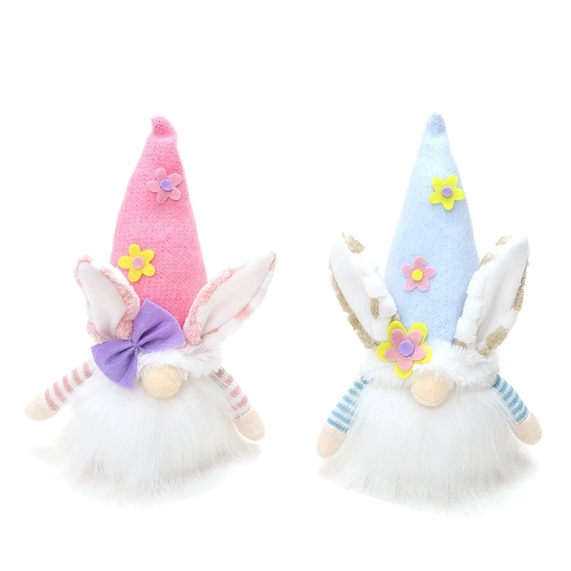 

A50I LED Lighted Easter Bunny Gnomes Decor Girl Room Decoration Swedish Nisse Scandinavian Tomte Elf Dwarf Home Ornaments