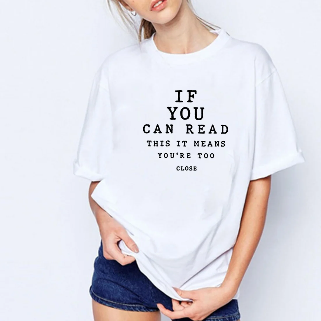 

Женская футболка с надписью If You Can Read, женская футболка с коротким рукавом
