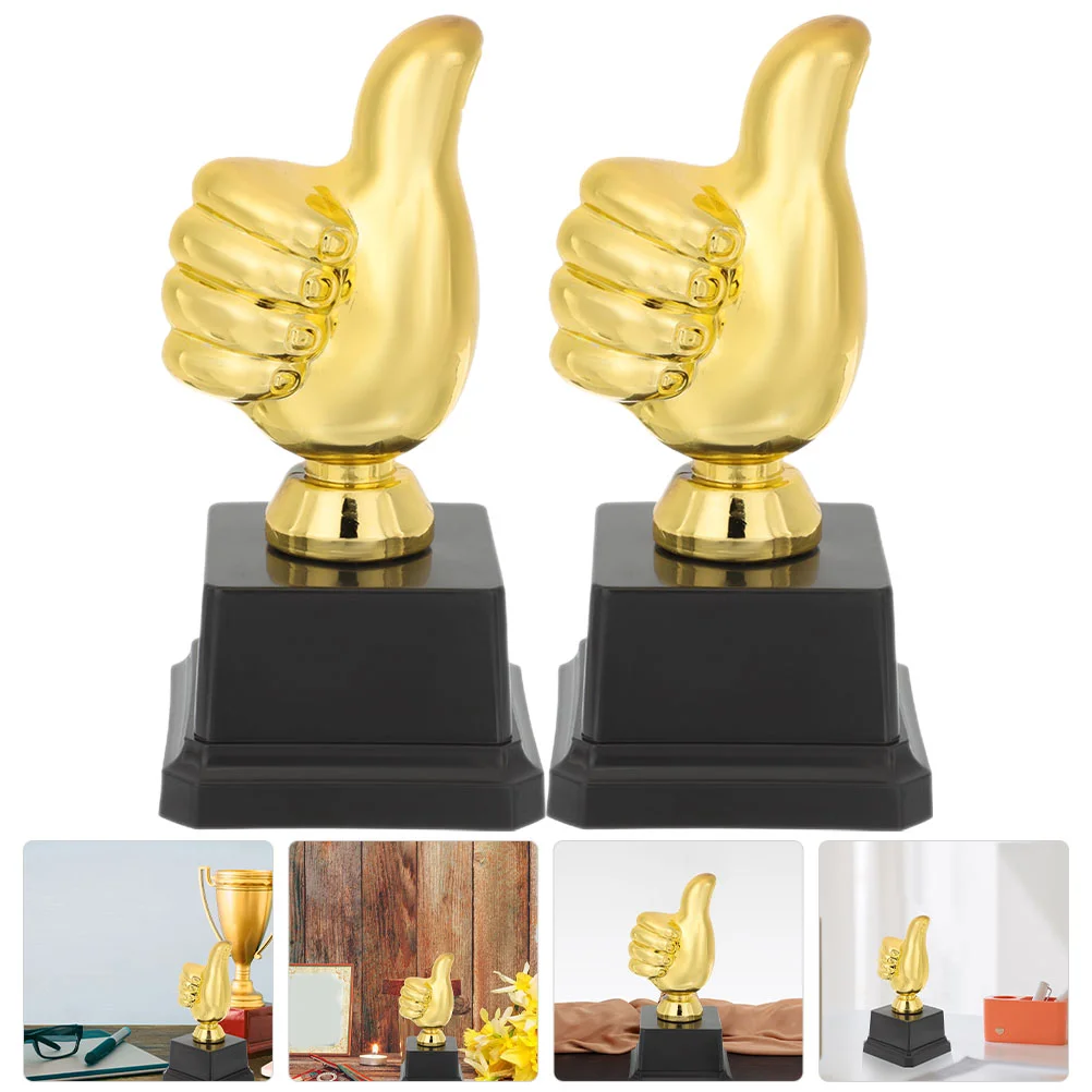 

2Pcs Awesome Thumb Trophy Thumb Award Trophy Children Trophy Kids Prize for Competition