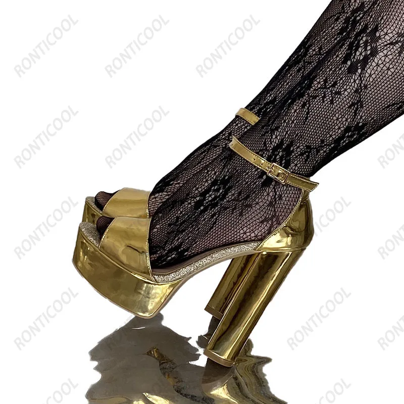 Ronticool/женские босоножки на платформе с ремешком щиколотке из лакированной кожи