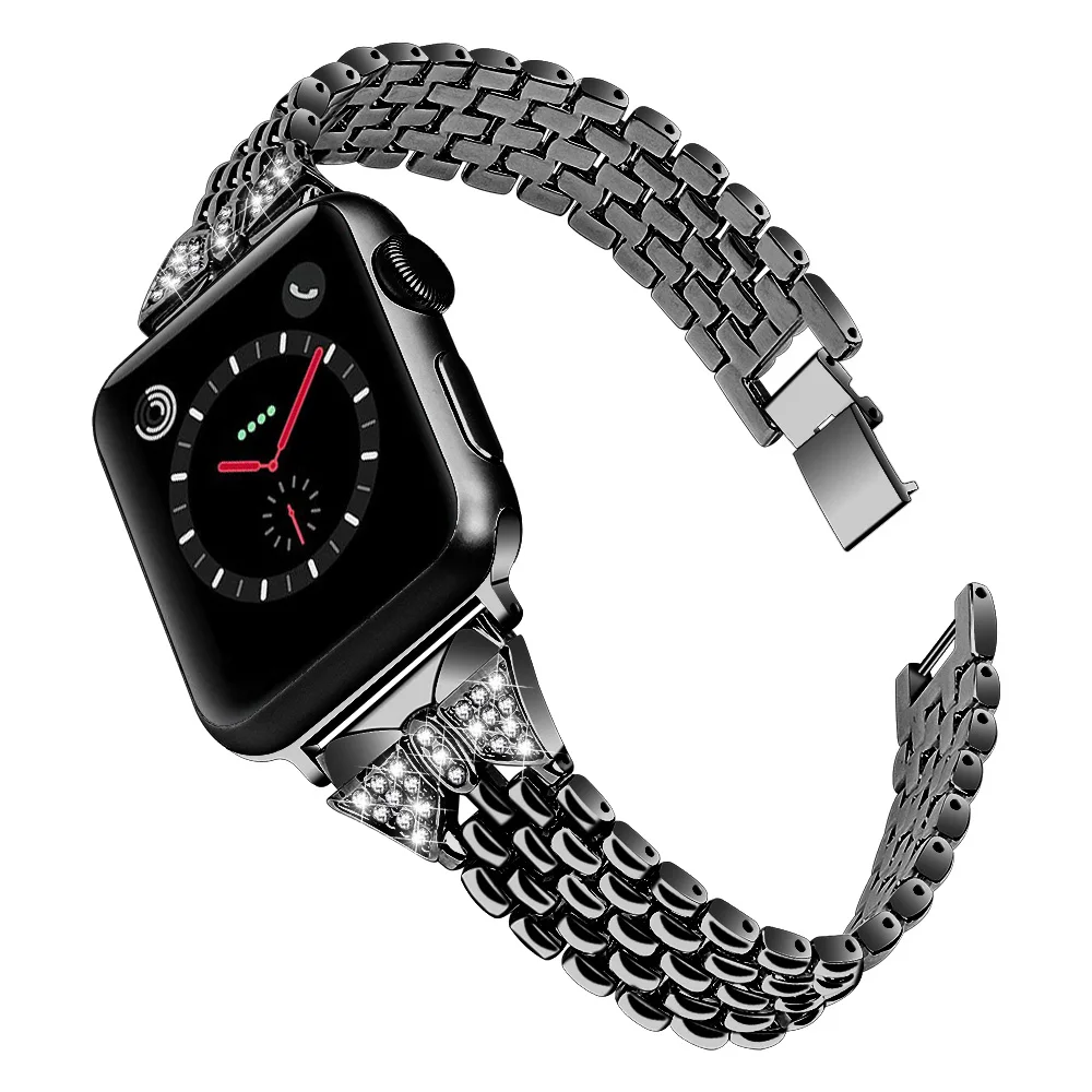Strap For Apple Watch band 45mm 41mm 40mm 44mm 38mm 42mm stainless steel Diamond bracelet wrist belt Iwatch 7 6 5 4 Accessories