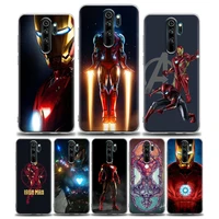 clear case for redmi note 7 8 9 10 5g 4g 8t pro redmi 8 8a 7a 9a 9c k20 k30 k40 y3 10x 4g soft silicone cover iron man malvel