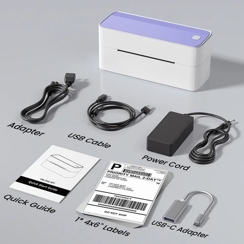 Phomemo 241 Bluetooth Принтер транспортных этикеток Беспроводной термопринтер этикеток 25 мм-118 мм Совместимость со штрих-кодом Различная вилка для страны