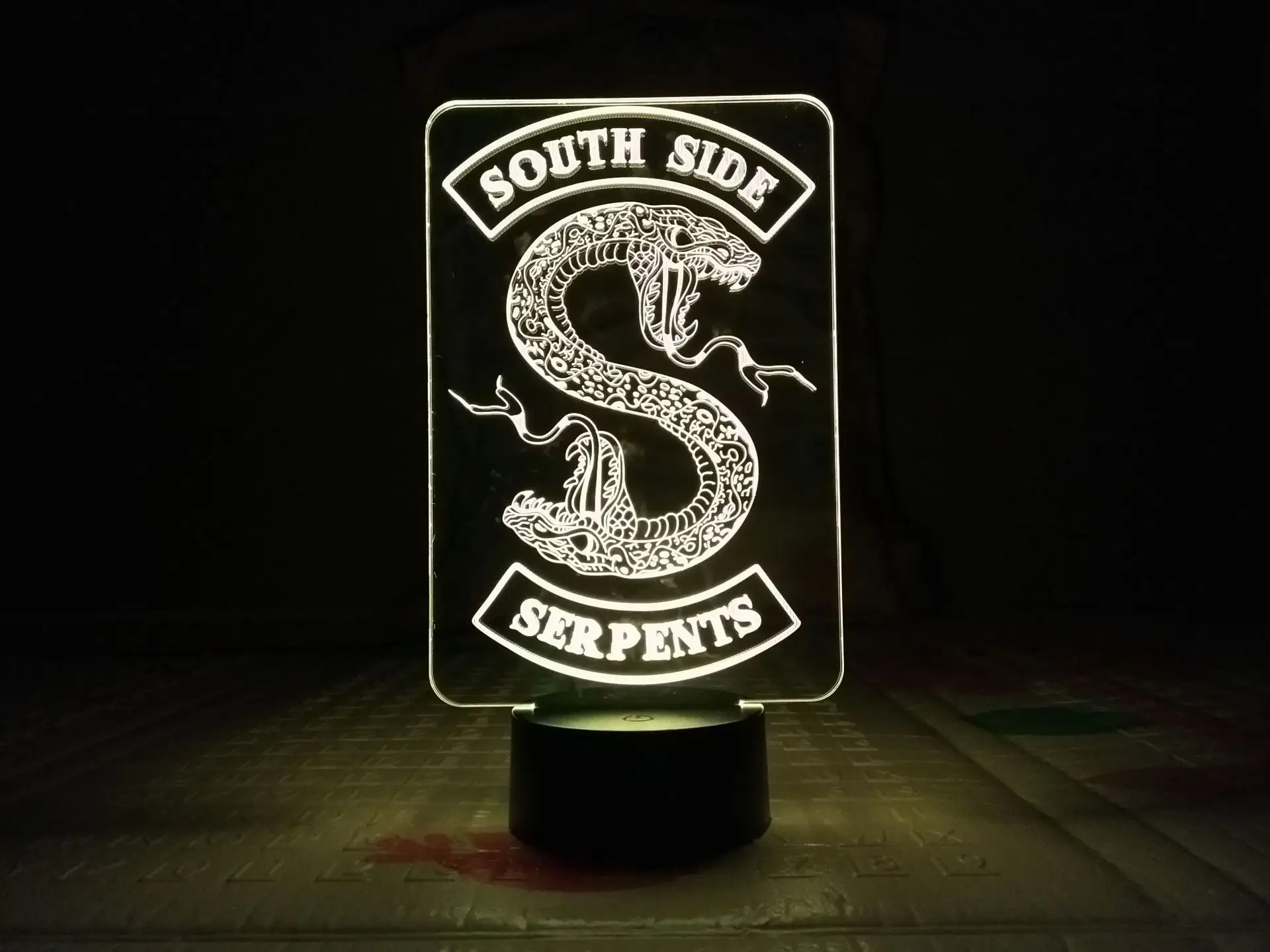 

South Side Serpents Nightlight 3D Badge Illusion Lamp for Room Decor Table Sleeping Touch Light Bedside LED Lighting Custom Gift