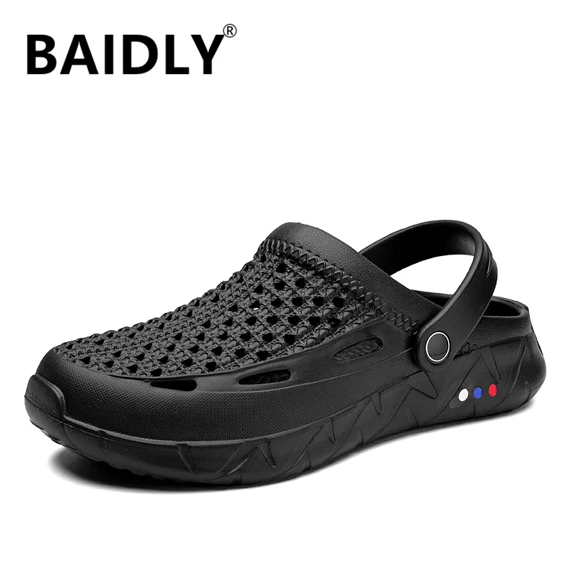 

Мужские легкие пляжные шлепанцы, Эва, Нескользящие мюли, повседневные сандалии для сада, летние тапки, большие размеры