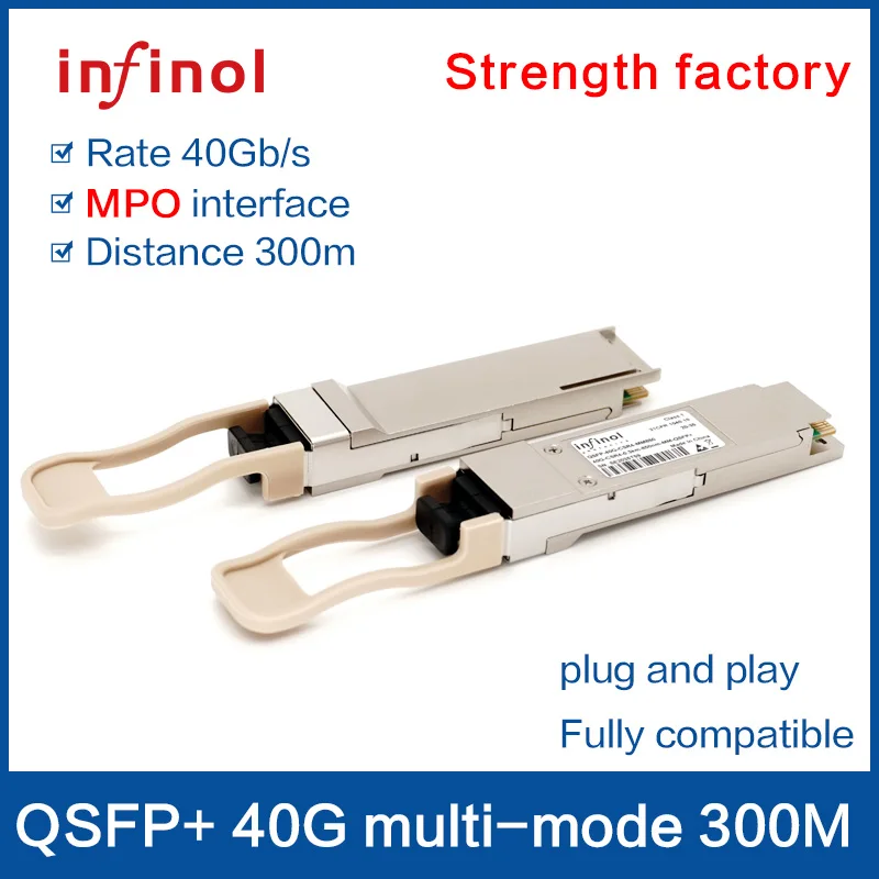 40GBASE Дуплексный 0 3 км 300 м 850 нм MPO разъем 40G Qsfp + CSR4 F Lanes Оптический модуль