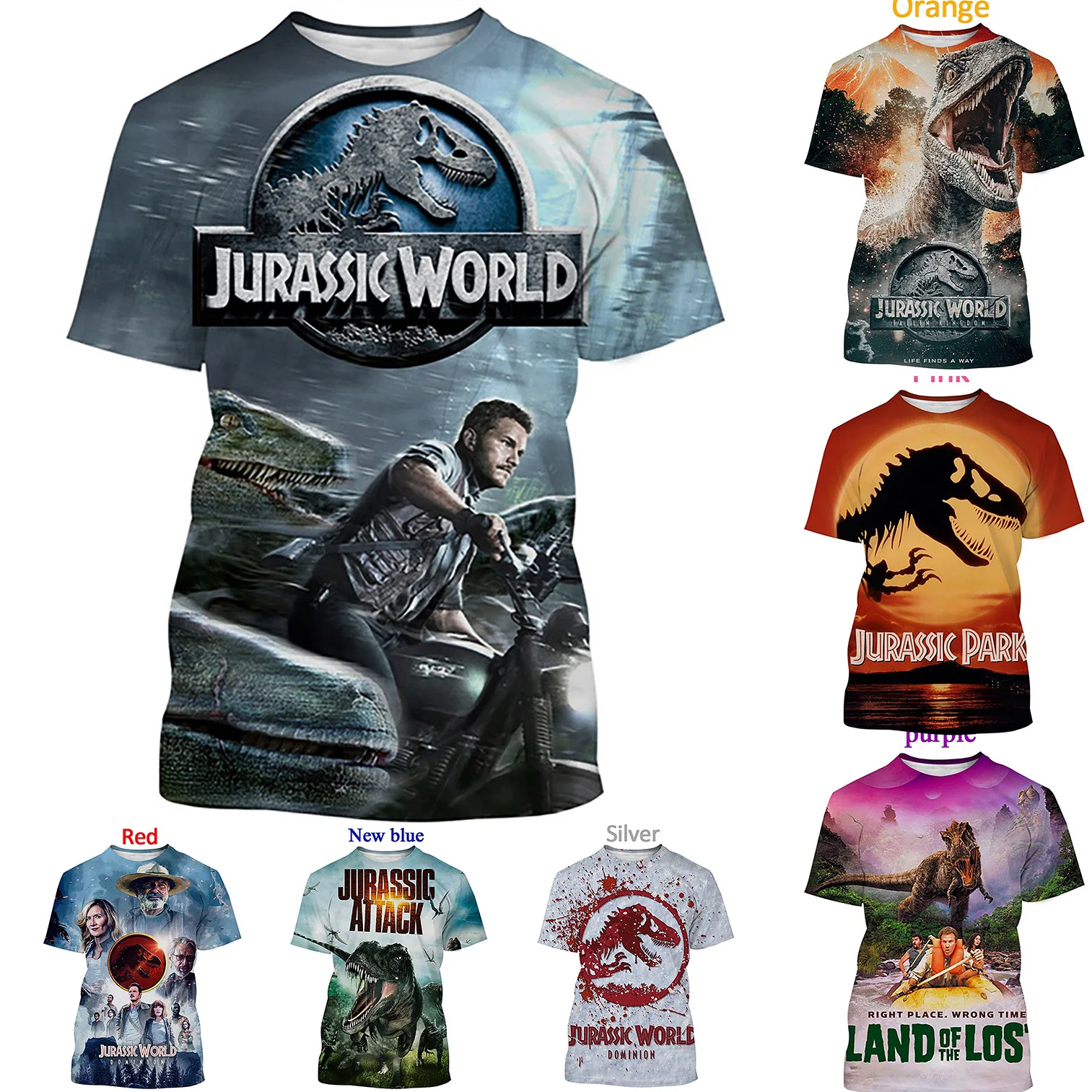 

Newest Fashion 3D Print Jurassic World Dominion TShirt Men/Women Classic Dinosaur Movie T Shirt Boy/Girl T-Shirt Kids/Child Tees