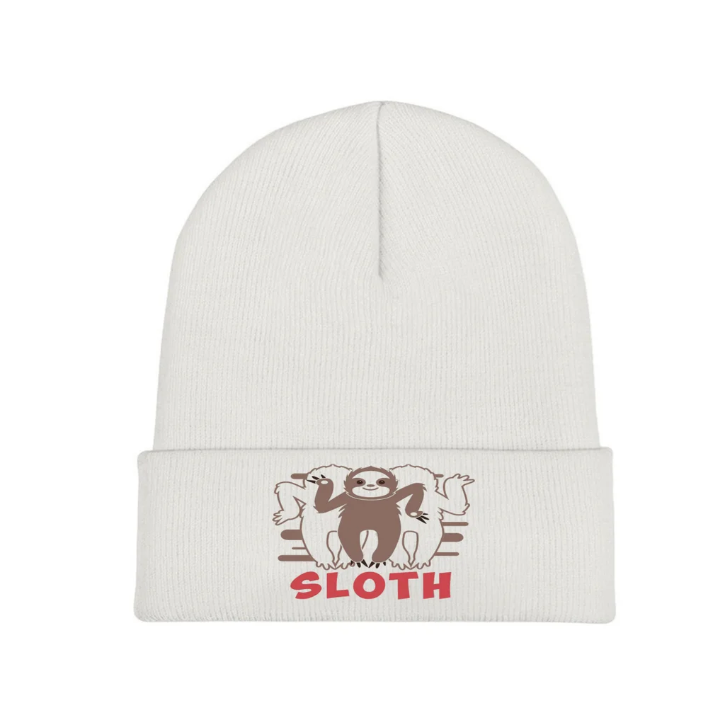 

Party Sloth Dancing Folivora Cute Funny Like Animals Knitting Beanie Caps Skullies Beanies Ski Caps Soft Bonnet Hats Winter Warm
