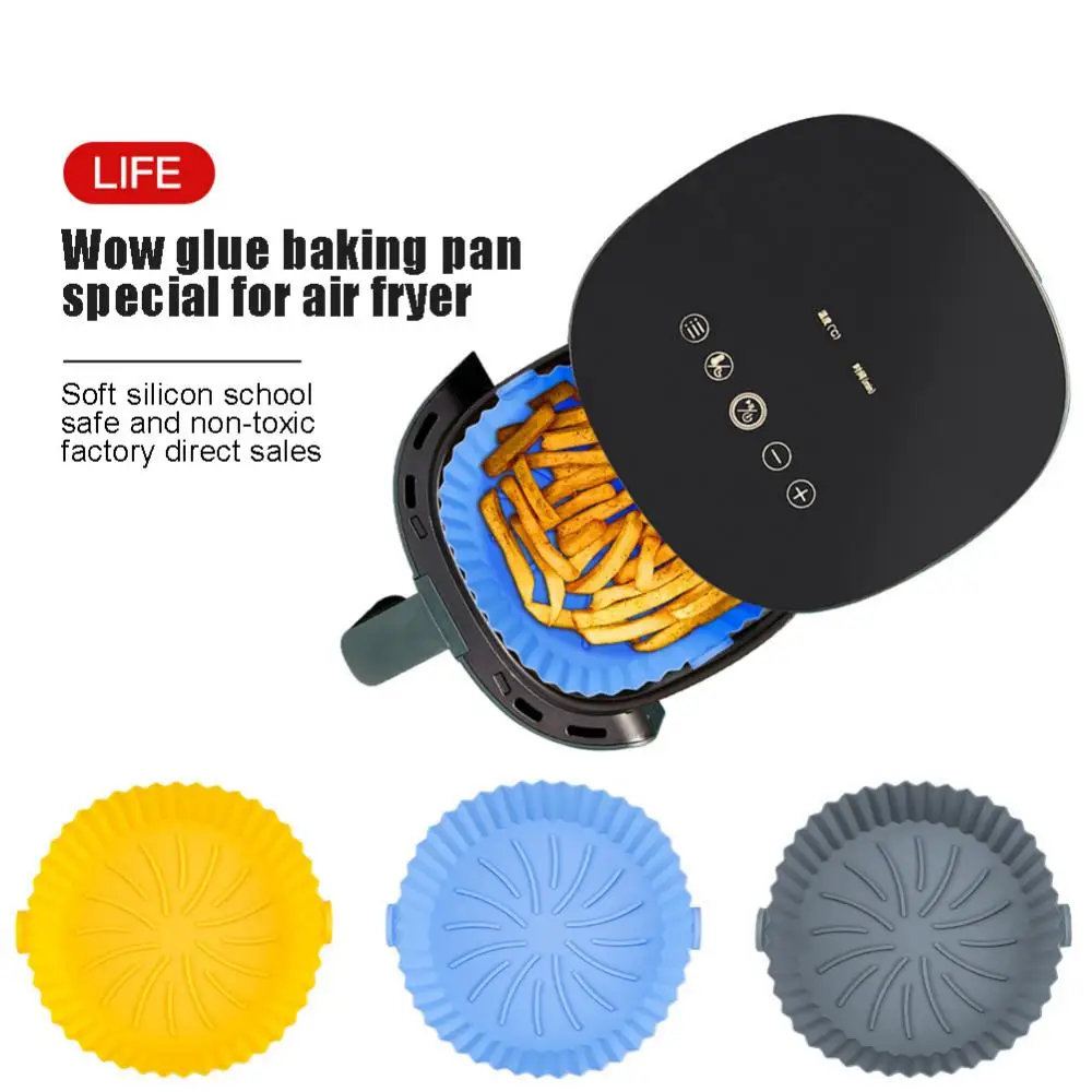

High Temperature Resistance Round Air Fryer Accessories Silicone Air Fryer Basket Multi-functional Barbecue Mat
