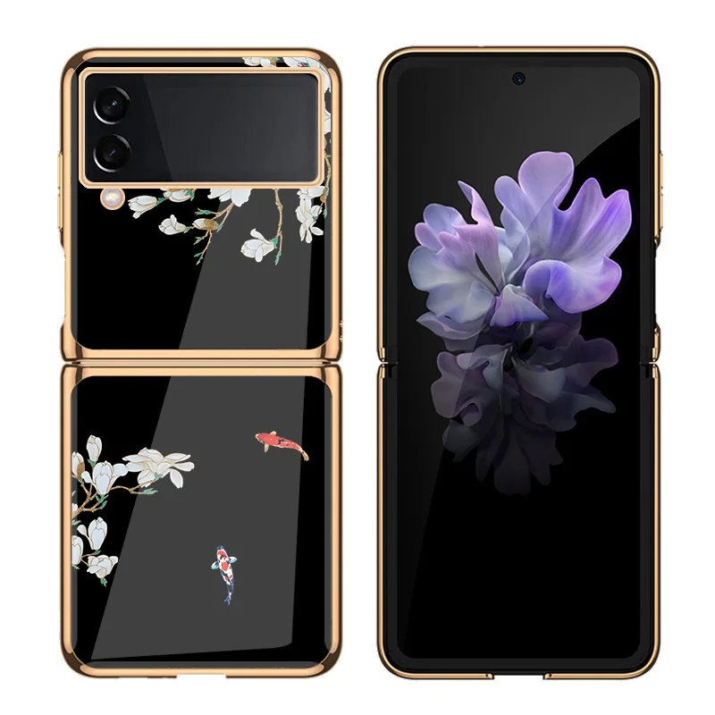

Чехол для телефона народного заказа для Samsung Z Flip 3, Жесткий Чехол из поликарбоната + стеклянная пленка P3, противоударный чехол для Galaxy Z Flip 3, чехол