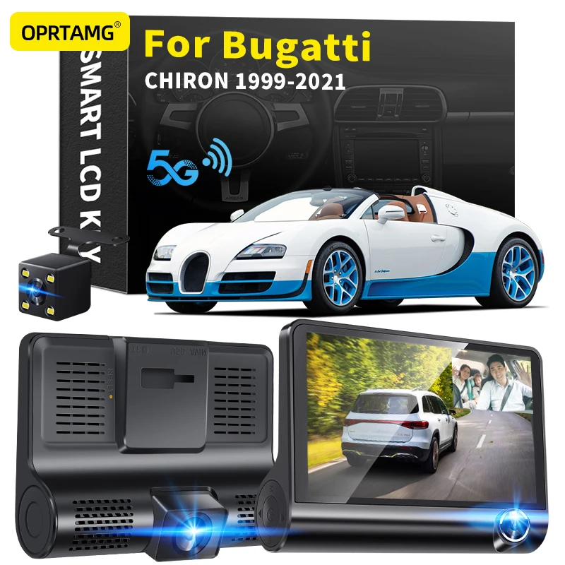 

OPRTAMG Car DVR 3 Cameras Lens 4.0 Inch 1080P dash cam dashcam For Bugatti CHIRON 1996 1997 2000 2001 2003 2005 2006 2010-2022