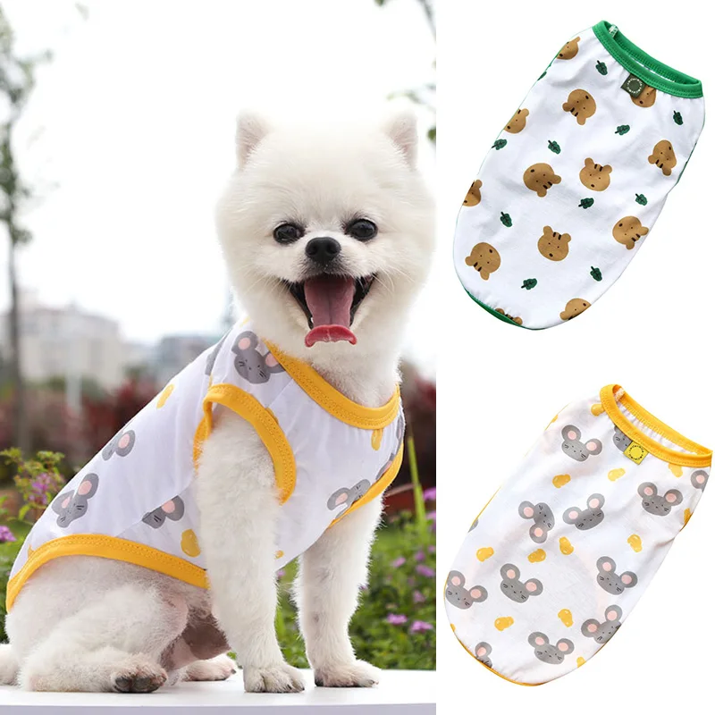 

Cartoon for Dog Clothes Cat Vest Pet Clothing Dogs Small Costume Animal French Bulldog Print Cute Summer Puppy Tshirt Clothes