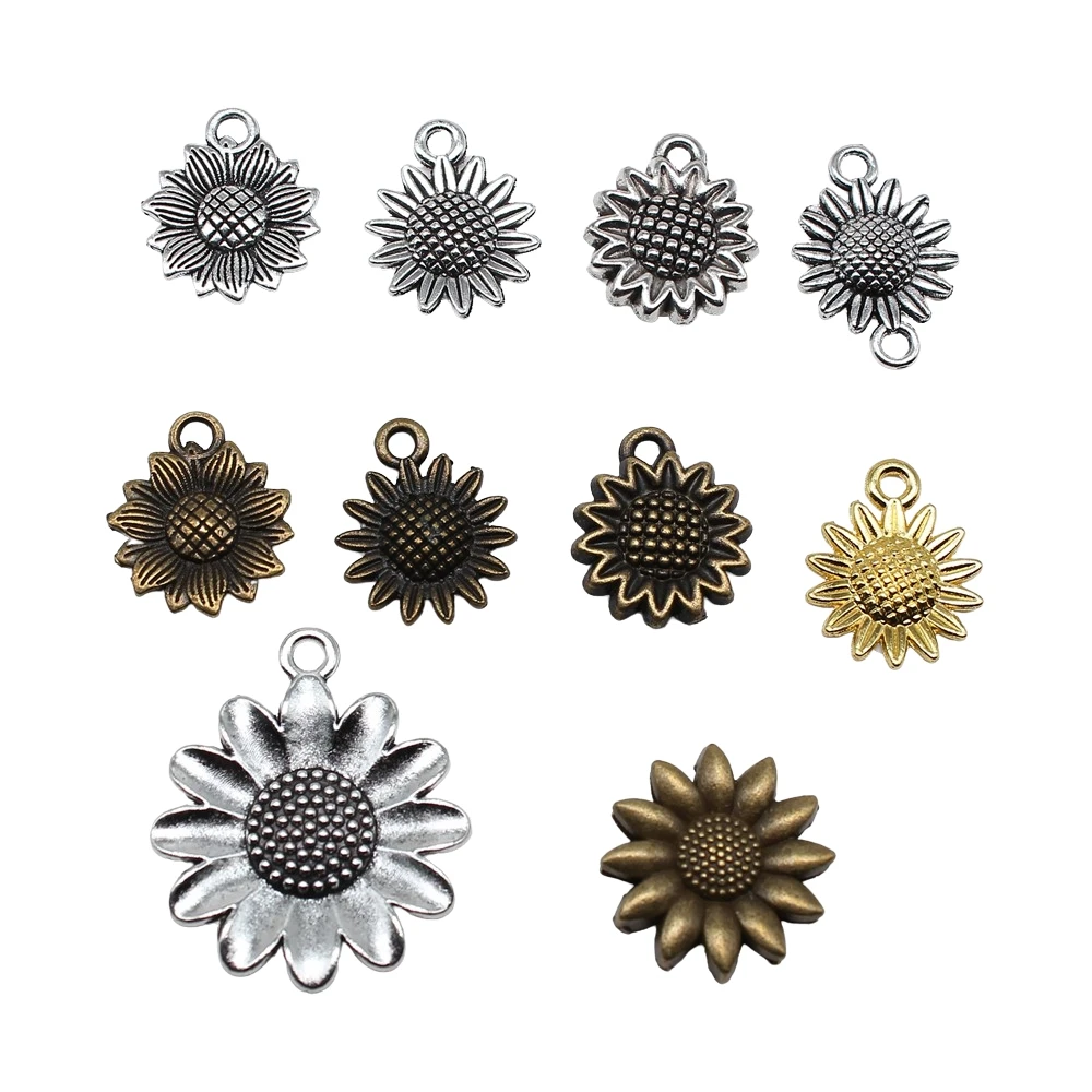 

20pcs Sunflower Flower Charms Pendants For Jewelry Making DIY Handmade Craft