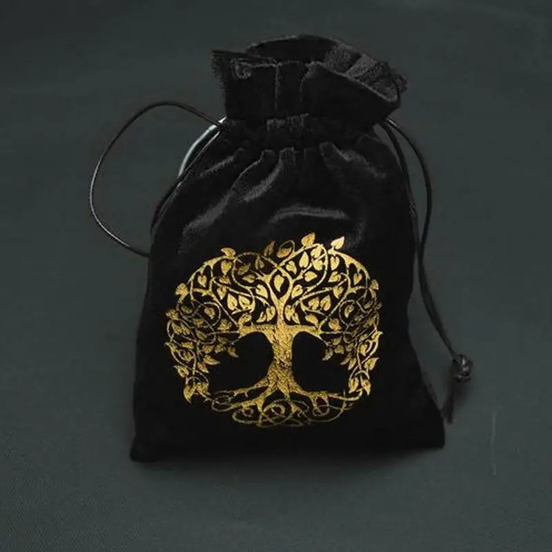 Бархатная сумка для карт с изображением дерева жизни созвездий руны ведьмы