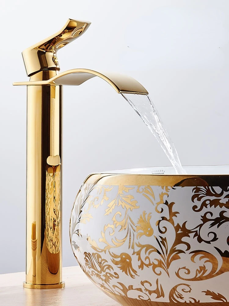 

All bronze Faucet golden waterfall faucet bath faucet bathtub faucet hot and cold bathroom faucets