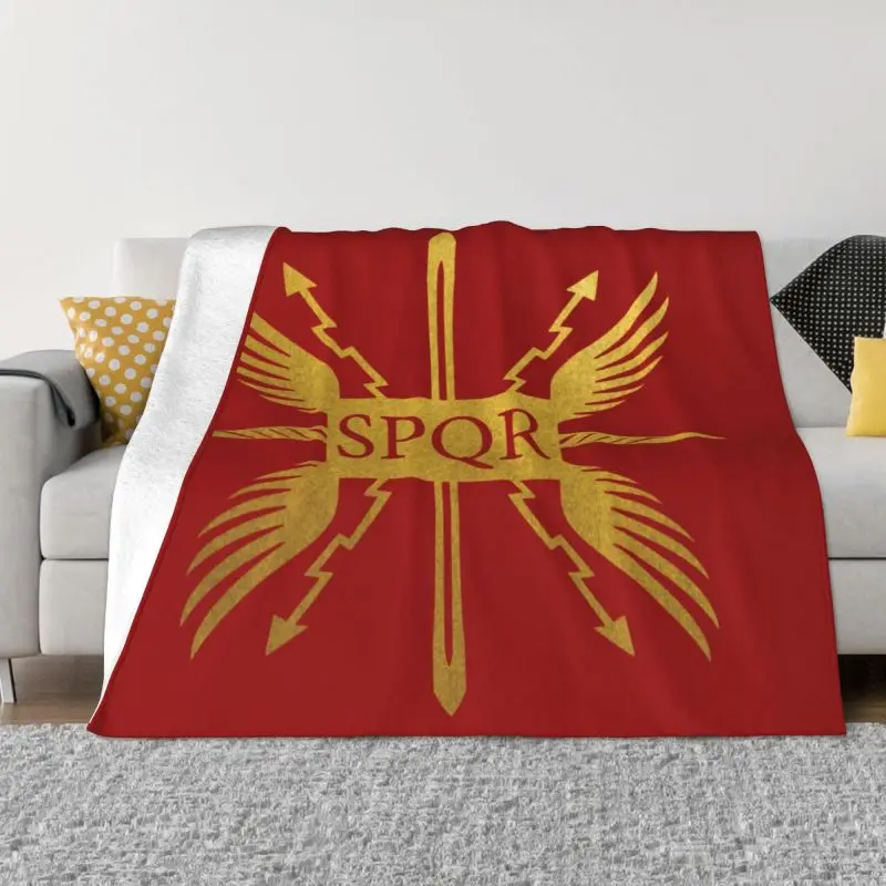 

SPQR The Roman Senate And People Blanket Soft Fleece Spring Warm Flannel Roman Empire Throw Blankets for Sofa Home Bedroom Quilt