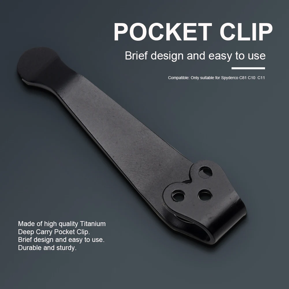 

Portable Deep Carry Waist Titanium Alloy Tool Practical Pocket Clip DIY Back Solid Compact Durable For C81 C10 C11 3-Hole