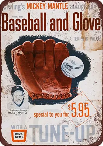 

Custom Kraze Mickey Mantle for Rawlings Baseball Glove Reproduction Metal Sign