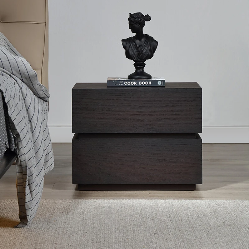 

Минималистичный скандинавский прикроватный столик для хранения из массива дерева с двойным рисунком для спальни боковой шкаф дизайнерская мебель