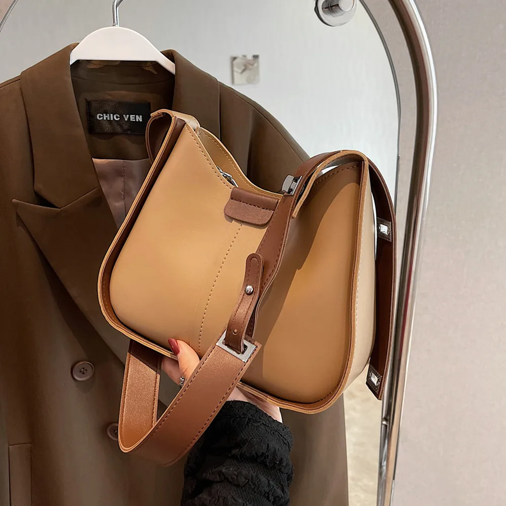 

Hifashion сумки через плечо с широким ремешком для женщин 2022 трендовые винтажные дизайнерские маленькие Дамские кошельки и сумочки с полумесяц...