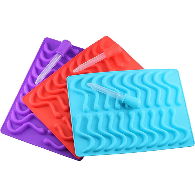 Силиконовая форма для шоколада в виде гелевых змеиных червей сахара конфет желе