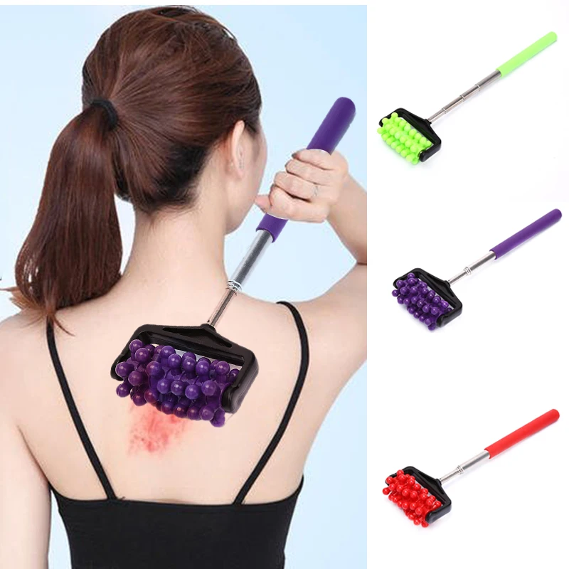 

Back Massage Roller Extendable Portable Back Body Arms Legs Feet Pain Relief Body Stress Tool