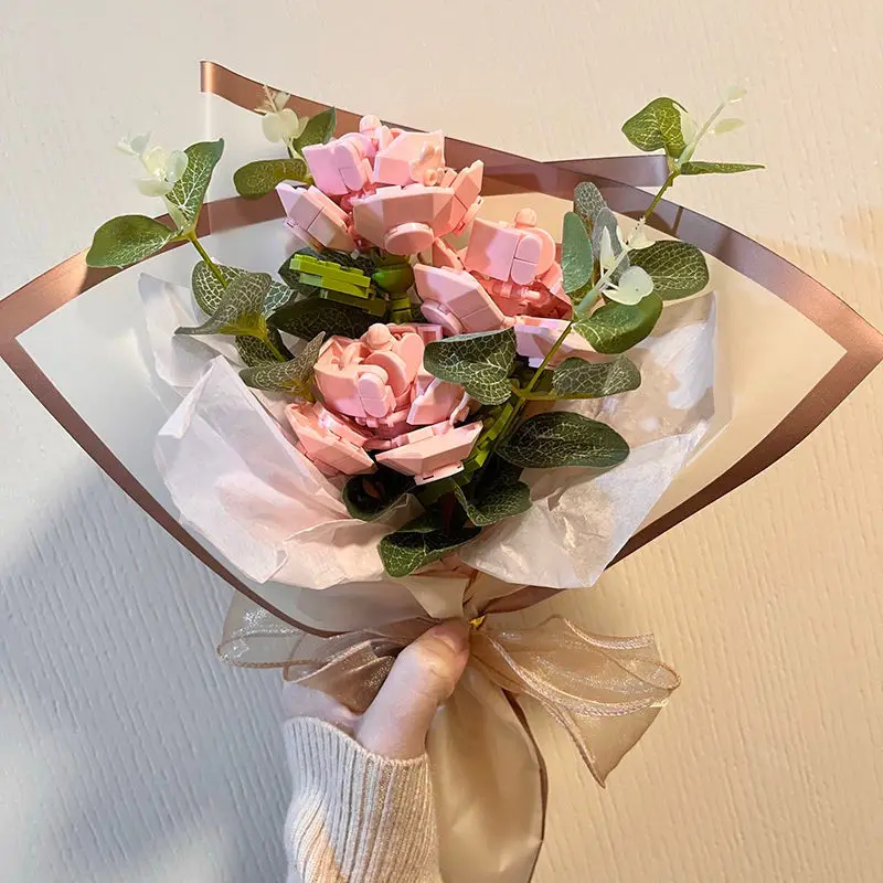

Building Block Flower Creative Fairy Flower Bouquet Butterfly Orchid Bouquet Plant DIY Model Building Block Child Toy Girl Gift