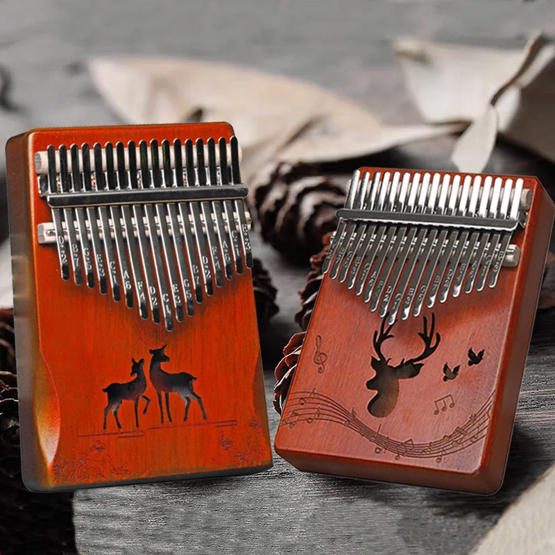 

Kalimba Thumb Piano 17 Keys Finger Piano Musical Instrument With Mahogany Wood Crystal For Kids Adults Beginners Professionals
