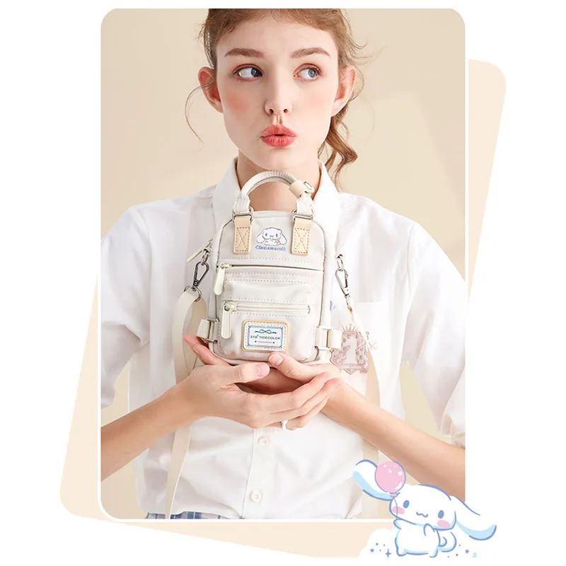 

Аниме мультфильм Sanrioed Cinnamoroll студенческий стиль Наклонная Сумка через плечо Kawaii портативный мини нейлоновый Кошелек для монет для девочек подарок на день рождения