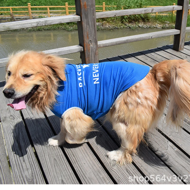 

Pet Big Dog Vest Summer 100%Cotton Large Size Dog Clothes Shirt I LOVE MY DADDY MOMMY T-shirt For Dogs Clothing Pink