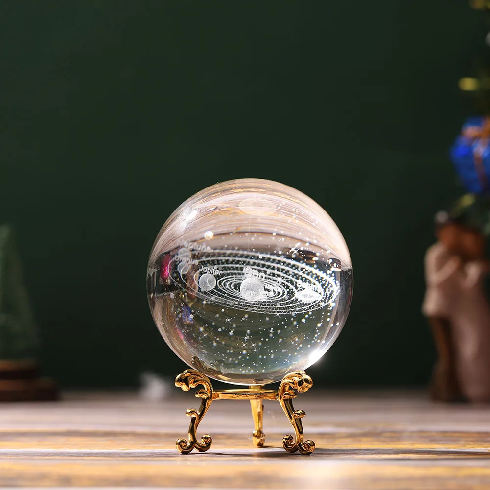 

Crystal Ball Solar System Sun System Ball with LED Light Planets Constellation Ornaments Collection Gifts Home Decor