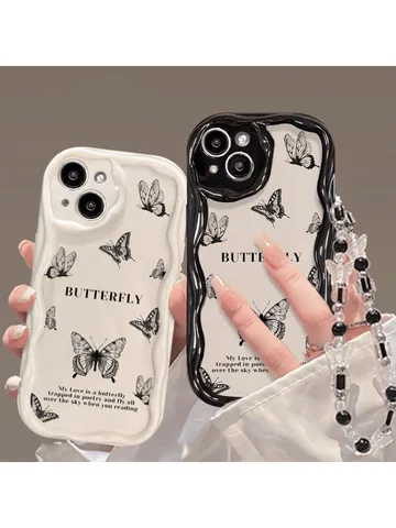 Черный чехол-бабочка для телефона Infinix Hot 30i 20i 20 4G 12 30 9 Play Smart 7 6 HD Plus 3D, мягкая силиконовая волнистая задняя крышка