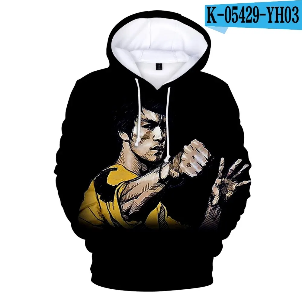 

Chinese Kung Fu Bruce Lee 3D Printed Hoodie 2024 New Unisex Men's and Women's Harajuku Sports Shirt Extra Large Casual Pullover
