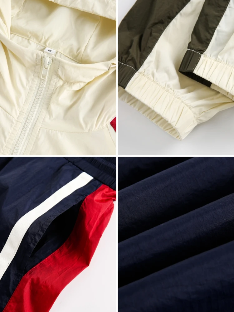 Модная японская одежда Nted в стиле пэчворк контрастных цветов Солнцезащитная UPF50