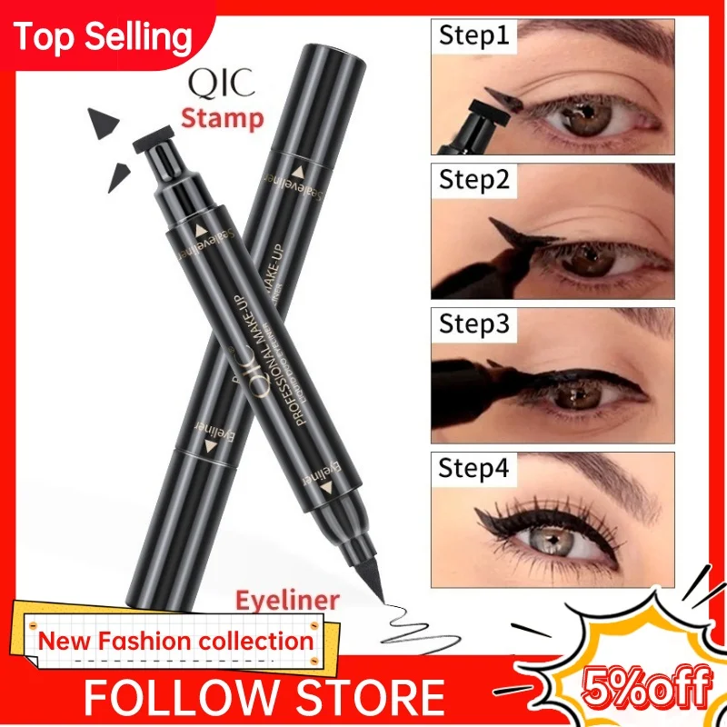 

Professional Double Head Eyes Liner Liquid Make Up Pencil Waterproof Black Makeup Stamps Eyeliner Pencil Lasting Eye Cosmetic