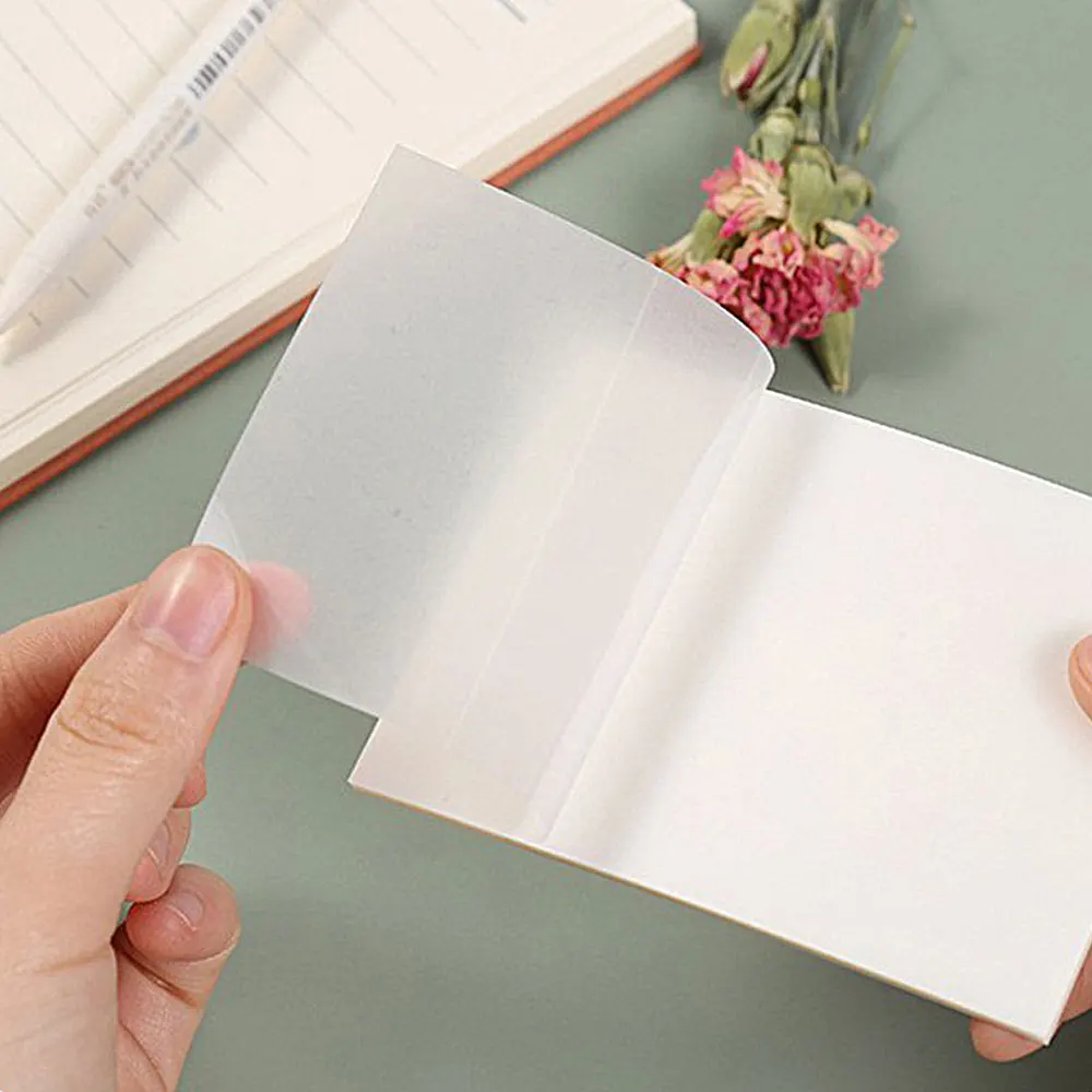 

50Pcs Transparent Sticky Notes 50 Sheets Memo Pad Bookmark Marker Memo Sticker Paper Office School Supplies