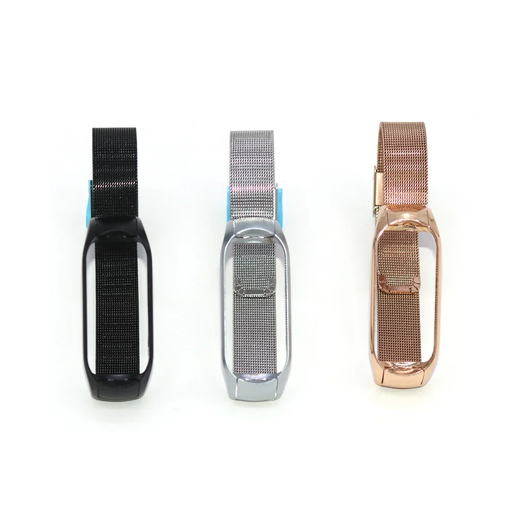 

Forwelleny Stainless Steel Strap Bracelet For Xiaomi Mi Band 5 6 Metal Mesh Belt Smart Watchband Wristband