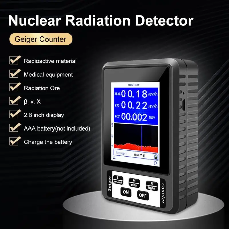 

Portable Geiger counter Nuclear Radiation Detector Personal Dosimeter X-ray γ-ray β-ray Radioactivity Tester Marble Detector
