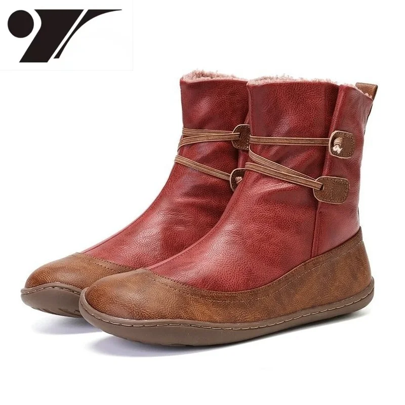 

Winter New Women's Boots plus Size Casual Women's Shoes Color Matching Comfortable Fashion Boots Fashion plus Size Snow Boots