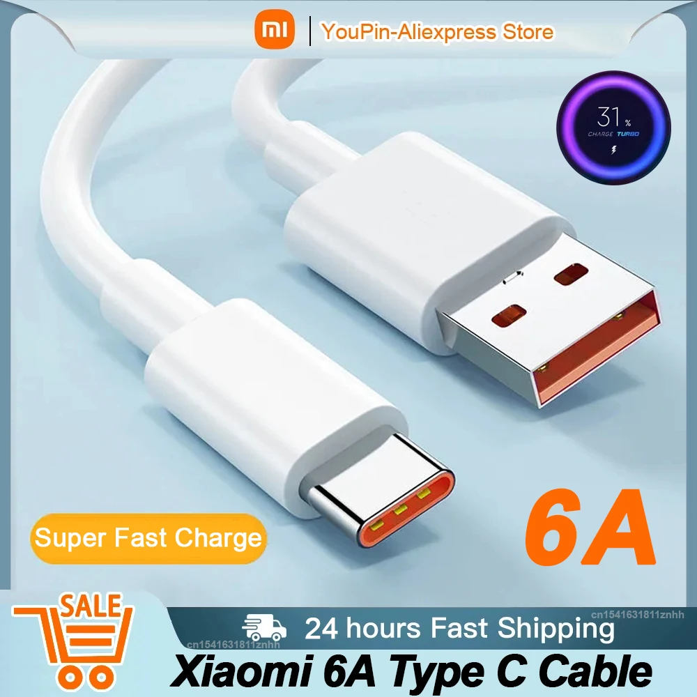 

Xiaomi 120W Charger Cable USB Type C 6A For Xiaomi Mix4 Mi Mix Fold 10 11 Ultra Redmi Note 9 10 Pro K40 Poco X3 F3 GT Alpha 50W